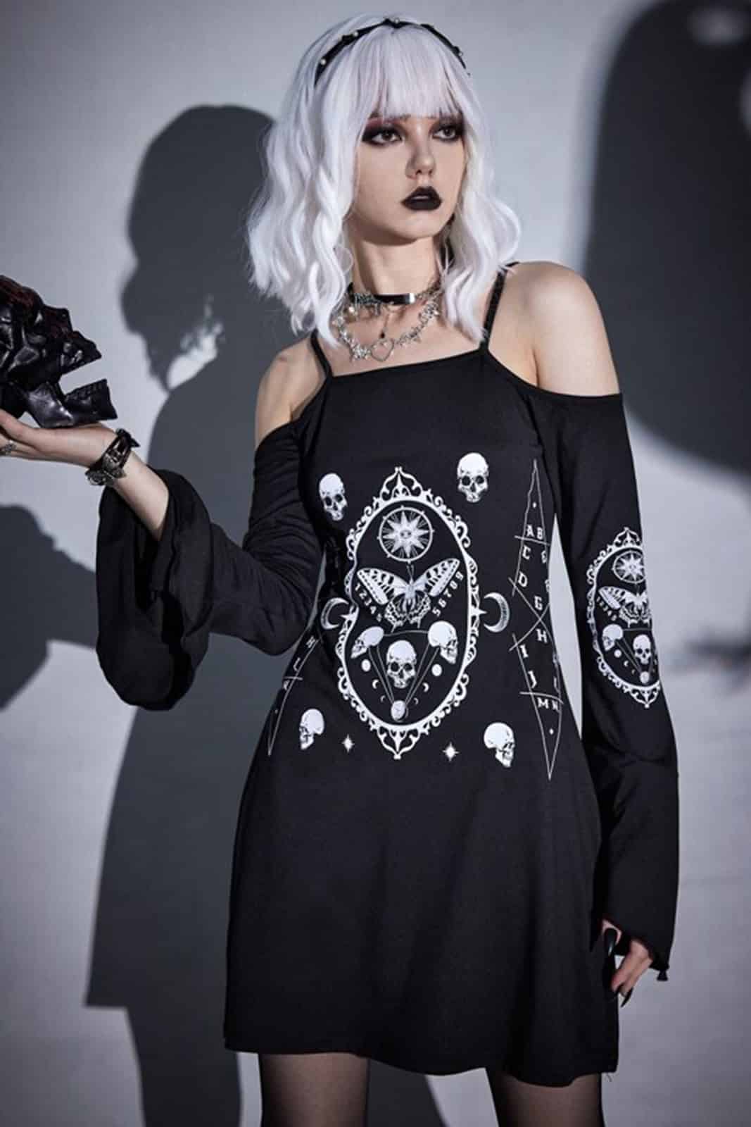 Romwe dress Skull Frame - Wonderland 13 Store