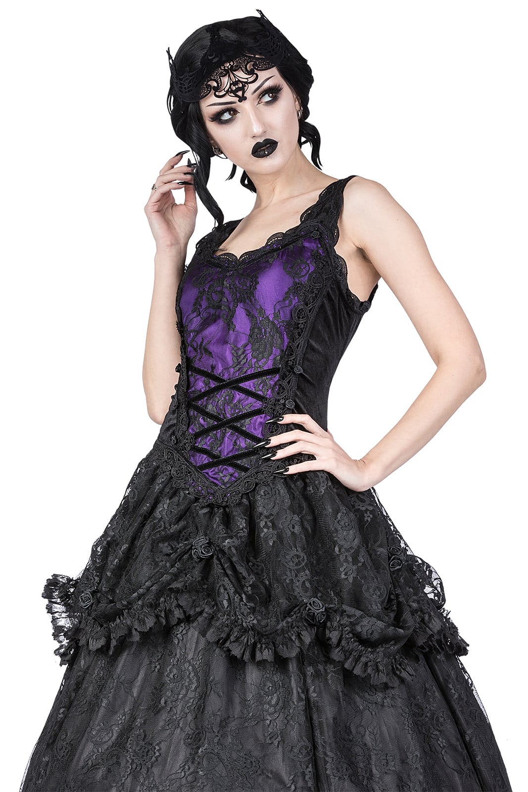 Black and outlet purple gothic dress